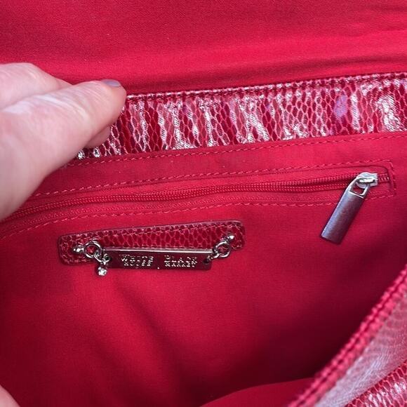 White House Black Market snakeskin and brushed suede clutch bag - Picture 2 of 7